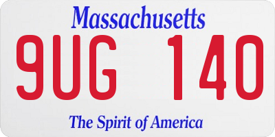 MA license plate 9UG140