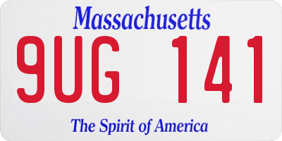 MA license plate 9UG141