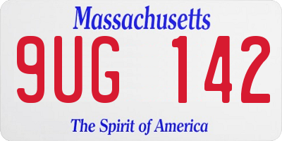MA license plate 9UG142