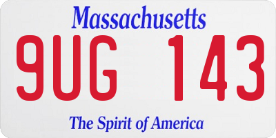 MA license plate 9UG143