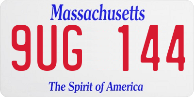 MA license plate 9UG144