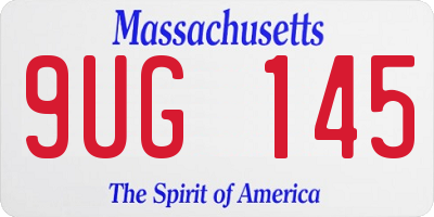 MA license plate 9UG145