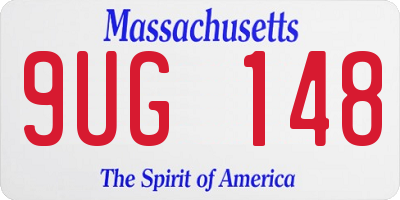 MA license plate 9UG148