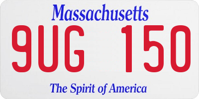 MA license plate 9UG150