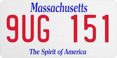 MA license plate 9UG151