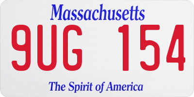 MA license plate 9UG154