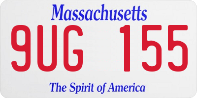 MA license plate 9UG155
