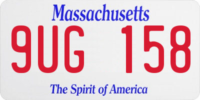 MA license plate 9UG158
