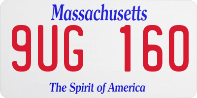 MA license plate 9UG160