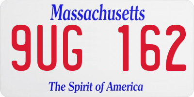 MA license plate 9UG162