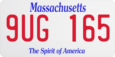 MA license plate 9UG165