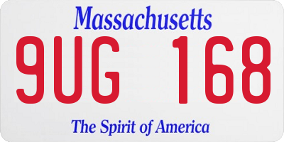 MA license plate 9UG168