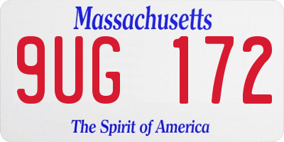 MA license plate 9UG172