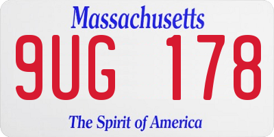 MA license plate 9UG178