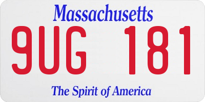 MA license plate 9UG181