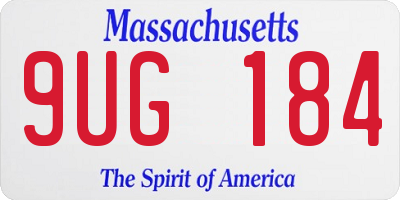 MA license plate 9UG184