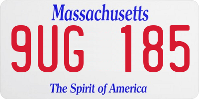 MA license plate 9UG185