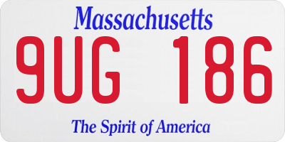 MA license plate 9UG186