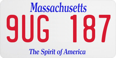MA license plate 9UG187