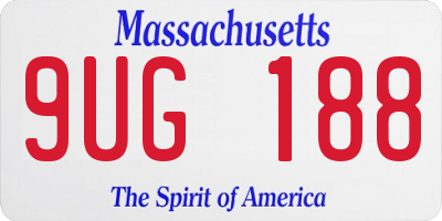 MA license plate 9UG188