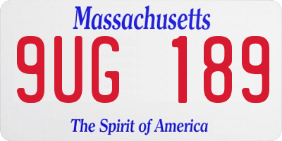 MA license plate 9UG189