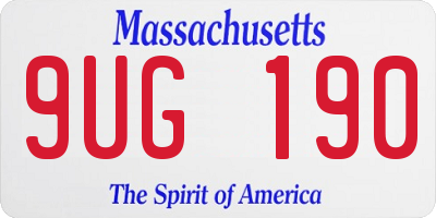 MA license plate 9UG190