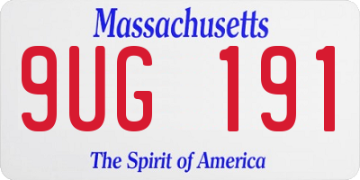 MA license plate 9UG191