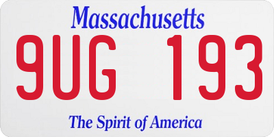 MA license plate 9UG193