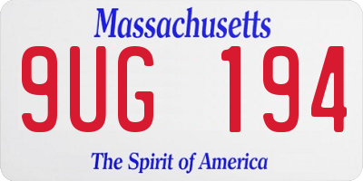 MA license plate 9UG194