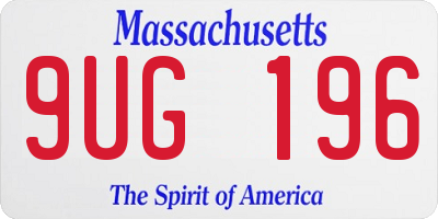 MA license plate 9UG196