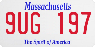 MA license plate 9UG197