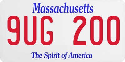 MA license plate 9UG200