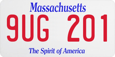 MA license plate 9UG201