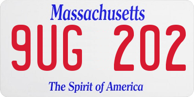 MA license plate 9UG202