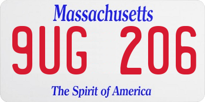 MA license plate 9UG206
