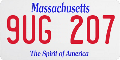 MA license plate 9UG207