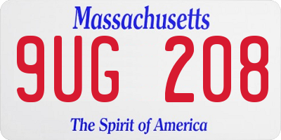 MA license plate 9UG208