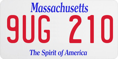 MA license plate 9UG210