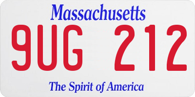 MA license plate 9UG212