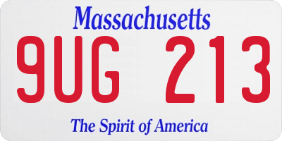 MA license plate 9UG213