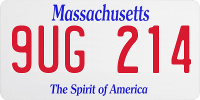 MA license plate 9UG214