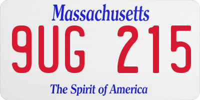 MA license plate 9UG215