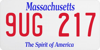 MA license plate 9UG217