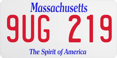 MA license plate 9UG219