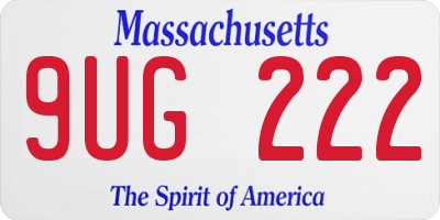 MA license plate 9UG222