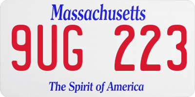 MA license plate 9UG223