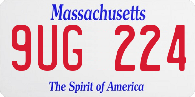 MA license plate 9UG224