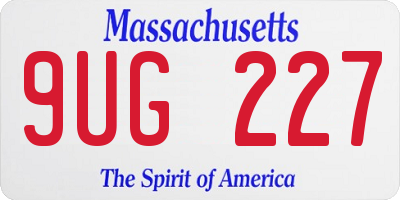 MA license plate 9UG227