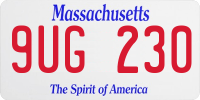 MA license plate 9UG230