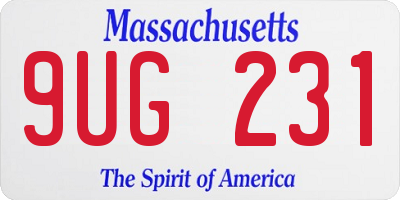 MA license plate 9UG231